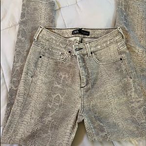 Faux Snakeskin Pants